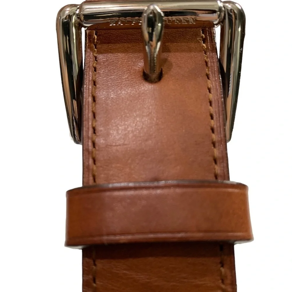 Ralph Lauren Men’s Metal and Leather Belt Size Large Like New